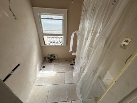 Stone floor laid