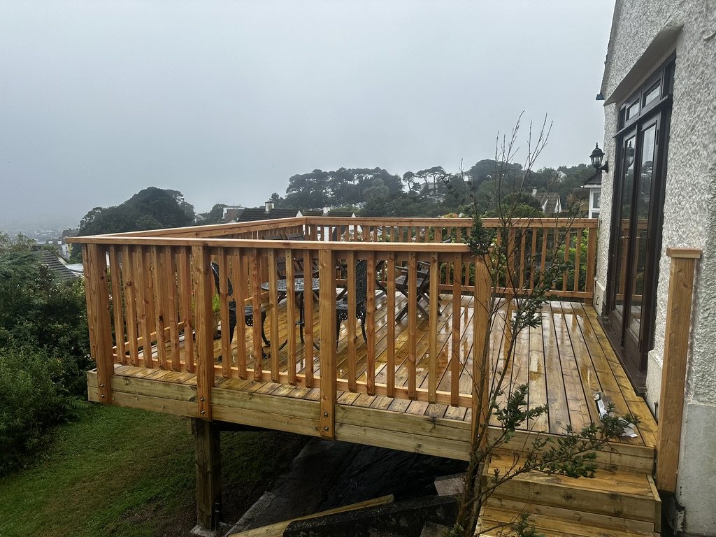 Finished deck from below with the valley beyond